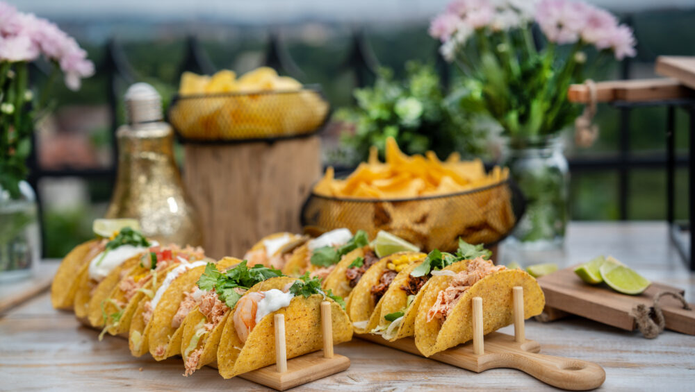 tacos catering na prkénku